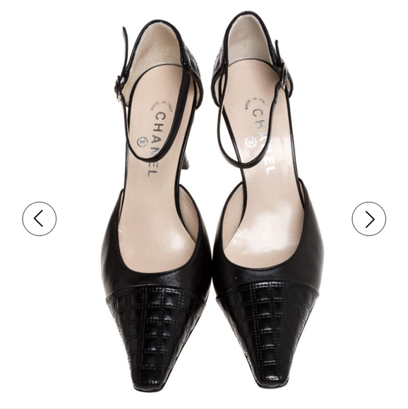 CHANEL Shoes - ❣️CHANEL Black Quilted Leather Pointed Toe Ankle Strap Pumps Shoes❣️